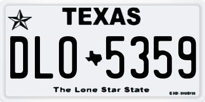 TX license plate DLO5359