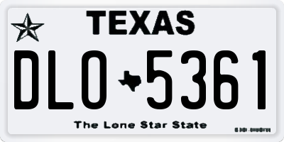 TX license plate DLO5361