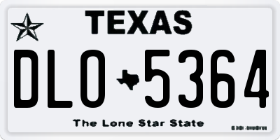 TX license plate DLO5364
