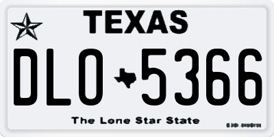 TX license plate DLO5366