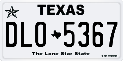 TX license plate DLO5367
