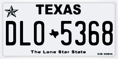 TX license plate DLO5368