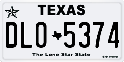 TX license plate DLO5374