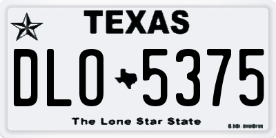 TX license plate DLO5375
