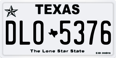 TX license plate DLO5376