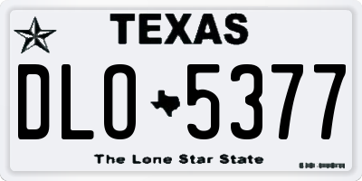 TX license plate DLO5377
