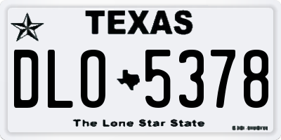 TX license plate DLO5378