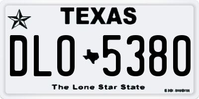 TX license plate DLO5380
