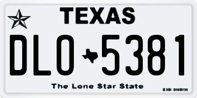 TX license plate DLO5381