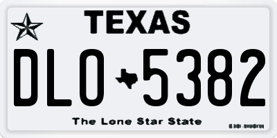 TX license plate DLO5382