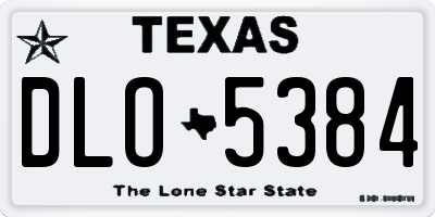 TX license plate DLO5384