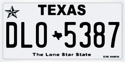 TX license plate DLO5387