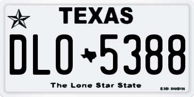 TX license plate DLO5388