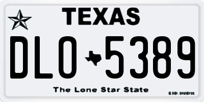 TX license plate DLO5389