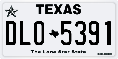 TX license plate DLO5391