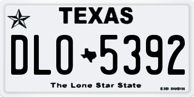 TX license plate DLO5392