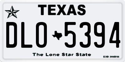 TX license plate DLO5394