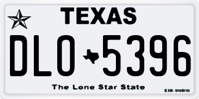 TX license plate DLO5396