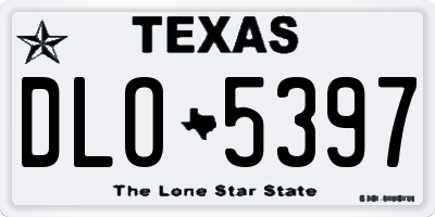 TX license plate DLO5397