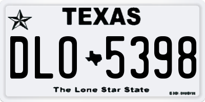 TX license plate DLO5398