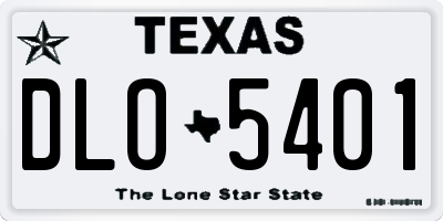 TX license plate DLO5401
