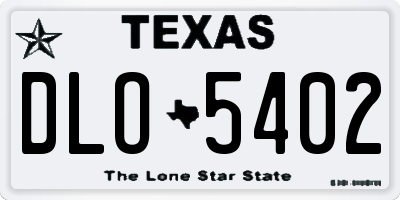 TX license plate DLO5402