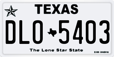 TX license plate DLO5403
