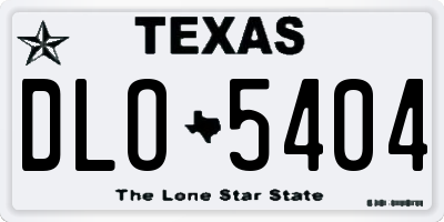 TX license plate DLO5404