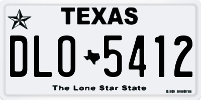 TX license plate DLO5412