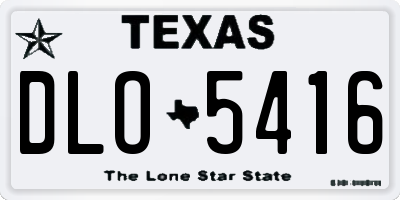 TX license plate DLO5416