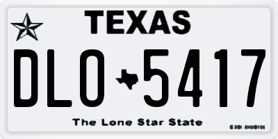 TX license plate DLO5417