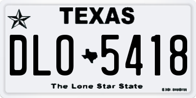 TX license plate DLO5418