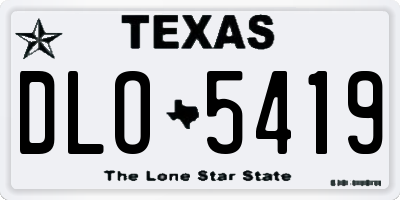 TX license plate DLO5419