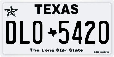 TX license plate DLO5420