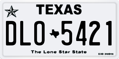 TX license plate DLO5421