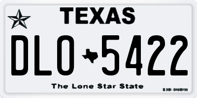 TX license plate DLO5422