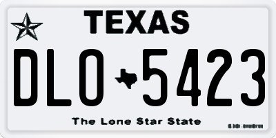 TX license plate DLO5423