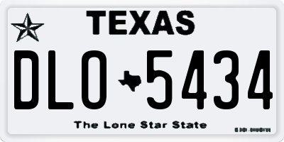 TX license plate DLO5434