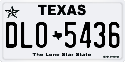 TX license plate DLO5436