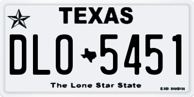 TX license plate DLO5451