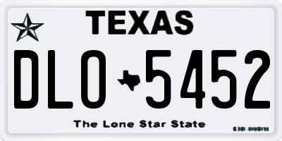 TX license plate DLO5452
