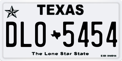 TX license plate DLO5454