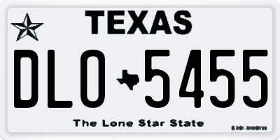 TX license plate DLO5455
