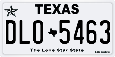 TX license plate DLO5463