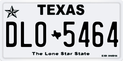 TX license plate DLO5464