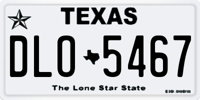 TX license plate DLO5467