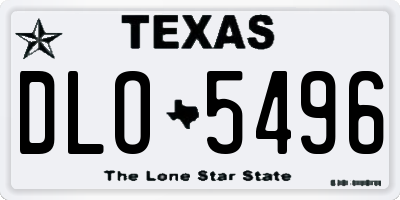TX license plate DLO5496