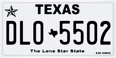 TX license plate DLO5502