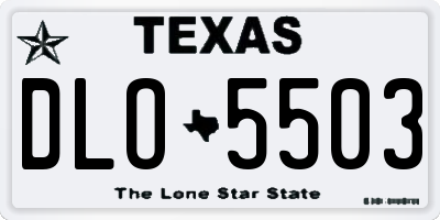 TX license plate DLO5503