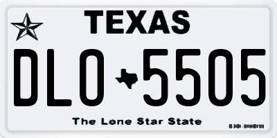 TX license plate DLO5505